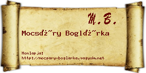 Mocsáry Boglárka névjegykártya