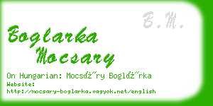 boglarka mocsary business card